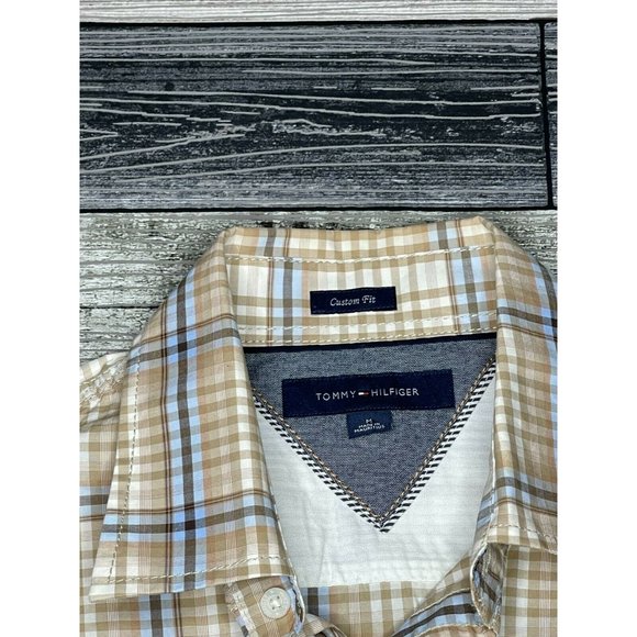 Tommy Hilfiger Tan Plaid Long Sleeve Button Down - Picture 5 of 6